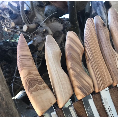 Manche de couteau en bois d'olivier